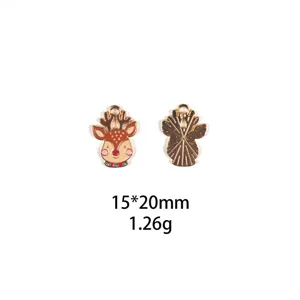 Detailweergave van kerstrel-legering geëmailleerde hanger, 15x20mm grootte en 1,26g gewicht.