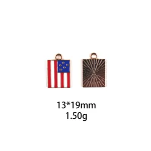 Onafhankelijkheidsdag Amerikaanse vlag metalen bedel legering DIY hanger sieraden accessoire