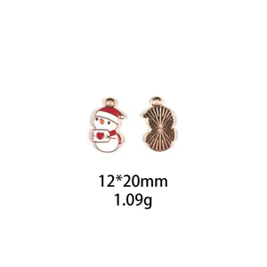 Kerst sneeuwpop legering hanger DIY sieraden accessoire, armband ketting 12x20mm
