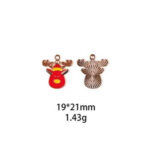 Kerst rendier legering hanger DIY sieraden accessoire 19x21mm 1.43g mooie gedetailleerd weergave