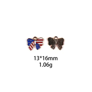 Amerikaanse vlag strik legering hanger DIY sieraden maken accessoires 13x16mm