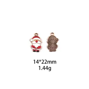 Kerst Kerstman Legering Emaille Bedel Hanger DIY Armband Sieraden Accessoire 14x22mm
