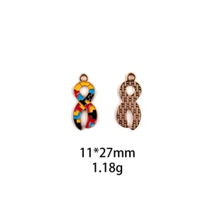 DIY alliage puzzle ruban pendentif pour fabrication de bijoux accessoire 11x27mm.