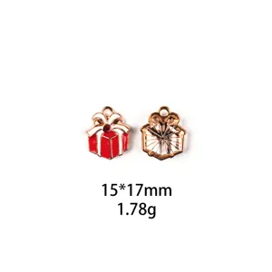 Kerstcadeau doos metalen legering hanger voor het maken van DIY sieraden accessoires