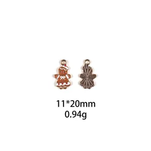 Close-up detail van kerstfeest peperkoek man legering sieraden bedel hanger component.