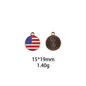 Amerikaanse vlag metalen bedel DIY sieraden accessoire voor sleutelhangers en hangers.