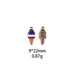 VS vlag ijsje legering bedel DIY hanger sieraden accessoires 9x22mm lichtgewicht
