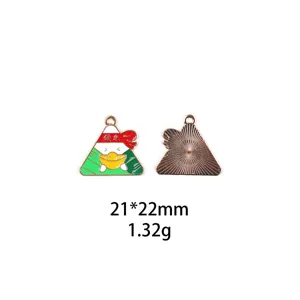 Joli pendentif grigri en alliage émaillé zongzi fête des bateaux-dragons accessoire bijoux.