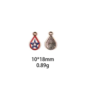 DIY legering ster hangertje 10x18mm sieraden accessoire voor leuke sleutelhangers.