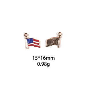 Amerikaanse vlag legering bedel hanger DIY sieraden maken accessoires 15x16mm metaal ambacht