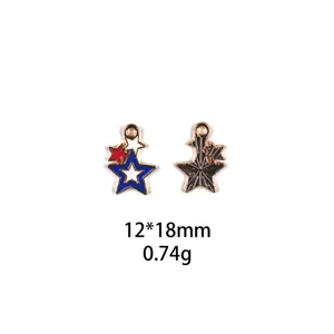 USA vlag ster legering bedel DIY hanger accessoires voor sleutelhanger sieraden maken.