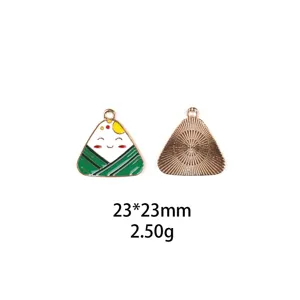Charm pendentif Zongzi en alliage mignon pour création de bijoux DIY, détails.