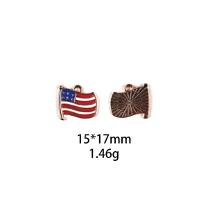 USA vlag legering hanger DIY sieraden accessoires voor sleutelhangers 15x17mm