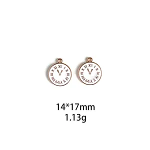 Pendentif horloge en alliage cadran double face accessoire de bijoux pour bricolage.