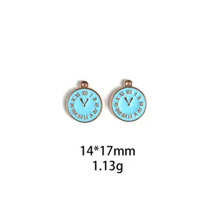 DIY alliage émail horloge charms double face montre pendentifs pour fabrication de bijoux