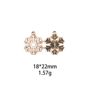 Pendentif flocon de neige en alliage doré pour fabrication de bijoux DIY et porte-clés
