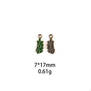 Alliage huile goutte feuille de plante DIY bijoux pendentif accessoires artisanat breloques