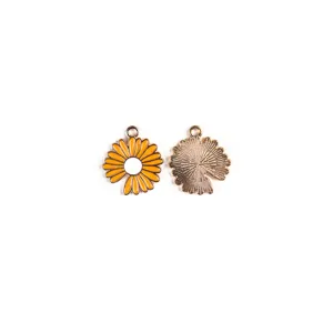Marguerite tournesol DIY émail alliage bijoux accessoires porte-clés pendentif détail.