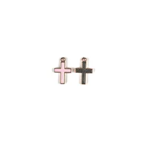 Pendatifs croix en émail et alliage pour bijoux DIY, porte-clés et accessoires faits main.