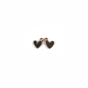 Close up of mini heart shape alloy drop oil charm pendant for diy jewelry making and crafts detail