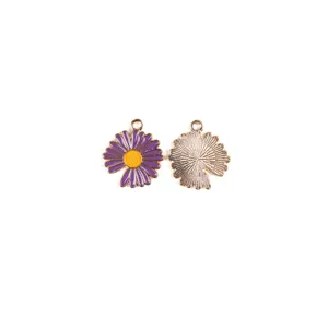 Joli pendentif porte-clés en alliage de marguerite goutte d'huile accessoires de bijoux DIY