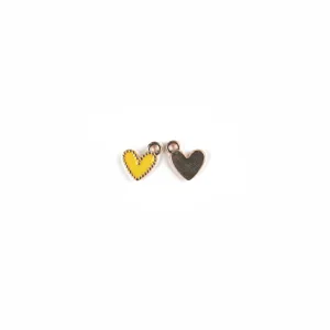 Mini heart alloy enamel DIY jewelry charms pendants, cute peach heart shaped accessories for bracelets.