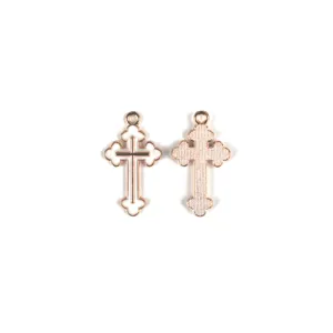 Breloque croix en alliage accessoires de bijoux DIY, pendentif huile blanche pour porte-clés.