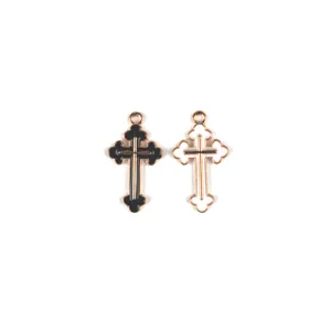 Pendentif Croix Creuse DIY Alliage Émail Accessoires Bijoux Porte-clés Breloques