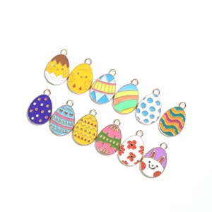 Paasei Legering Gemailleerde Bedels DIY Sieraden Maken Accessoires Leuke Cartoon Hanger Voor Sleutelhangers Haar Decor