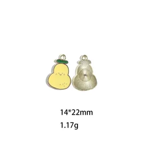 Charm pendentif en alliage forme poire émail mignon bricolage accessoires bijoux 14x22mm