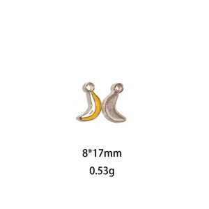 Mignon pendentif de charme de bijoux de bricolage en alliage émail banane pour accessoires