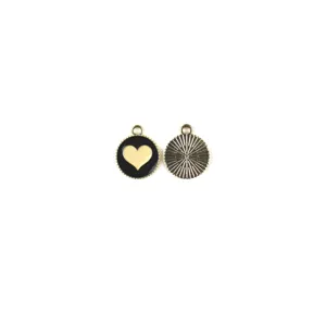 Pendentif cœur en émail alliage DIY accessoires de bijoux pour bracelet collier artisanat.