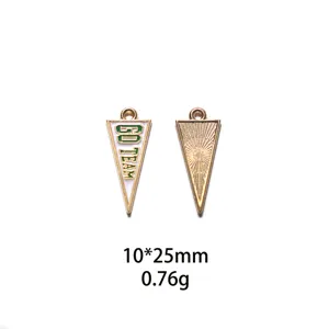Rugby sports style alloy enamel DIY charm pendant jewelry making accessories, 10x25mm.