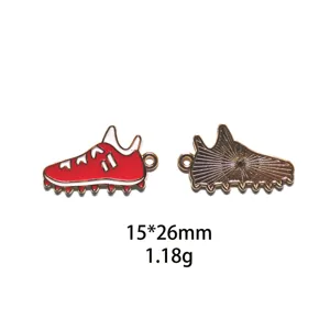 Pendentif émaillé chaussure de baseball alliage DIY accessoires bijoux porte-clés 15x26mm