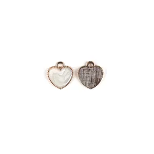 Heart-shaped alloy enamel pendant DIY jewelry finding close up view showing front and back details.