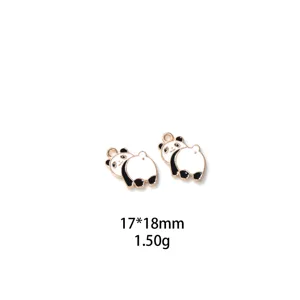 Jolis charms panda en alliage émaillé DIY accessoires de bijoux pendentif 17x18mm pcs