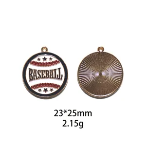 Pendentif émail baseball accessoire bijoux alliage DIY porte-clés sac détail vue
