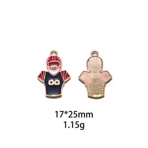 Football jersey enamel metal pendant DIY charm alloy accessories key chain bag decoration