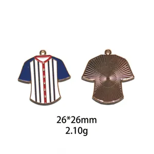 Pendentif en alliage émaillé maillot de baseball breloque DIY pour porte-clés sac