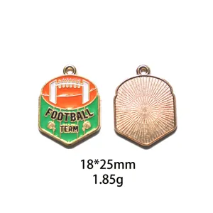 Original football alloy enamel charm DIY jewelry pendant for keychains and bag accessories