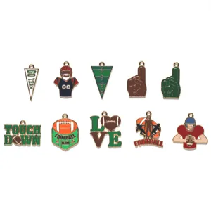 American football enamel charms alloy DIY jewelry pendants keychain bag hanging accessories