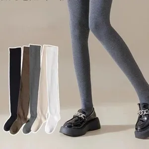 Women thick long over the knee socks warm winter solid color high tube knit socks main