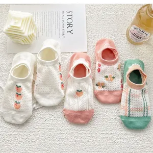 Chaussettes invisibles d'été pour femmes, coupe basse respirante jolies chaussettes courtes.