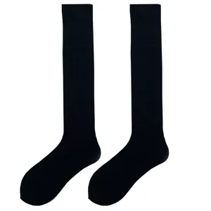 Schwarze Overknee Socken für Damen, einfarbige lässige Alltagskleidung Oberschenkelstrümpfe.