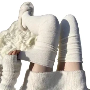 Women fleece over the knee socks winter long warm slouch boot socks cozy leg warmers