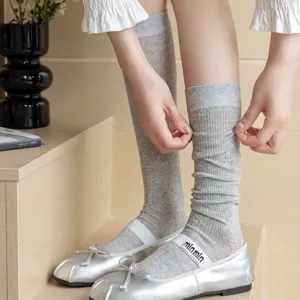 Women Casual Mesh Hollow Long Tube Slouch Socks Thin Breathable Ballet Style Calf Socks