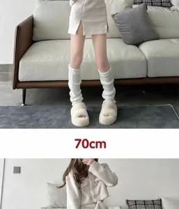 Japanese style college cute warm leg warmers soft comfortable winter daily fashion 70cm