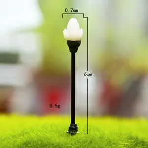Miniature street lamp garden light model for moss landscape DIY decoration detail view.