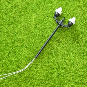 Miniature double-head street light model for DIY moss landscape and succulent gardening decor.