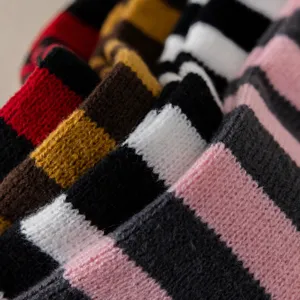 Y2K Striped Knitted Leg Warmers Retro Colorblock Stacked Socks Women Thermal Slouch Boot Cuffs